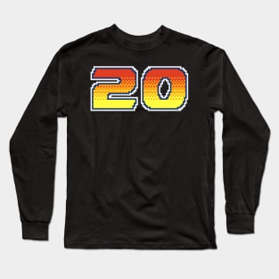 20 Pixel Font Twenty in Red Orange and Yellow Long Sleeve T-Shirt